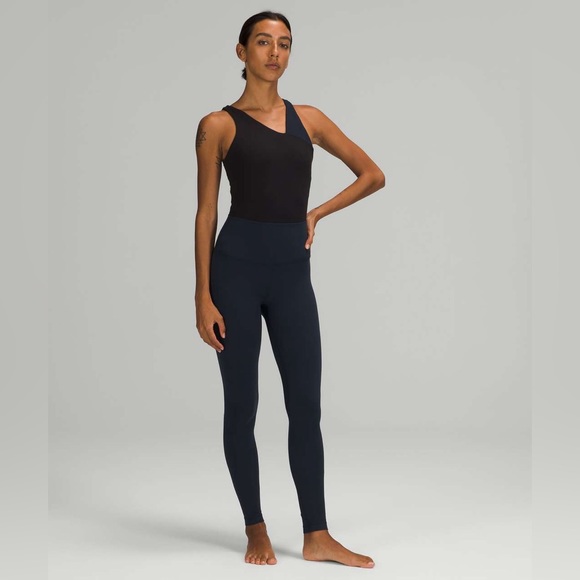 Lululemon Nulu Asymmetrical Bodysuit size 2/4 Black/True Navy BLK/TRNV - Picture 2 of 7